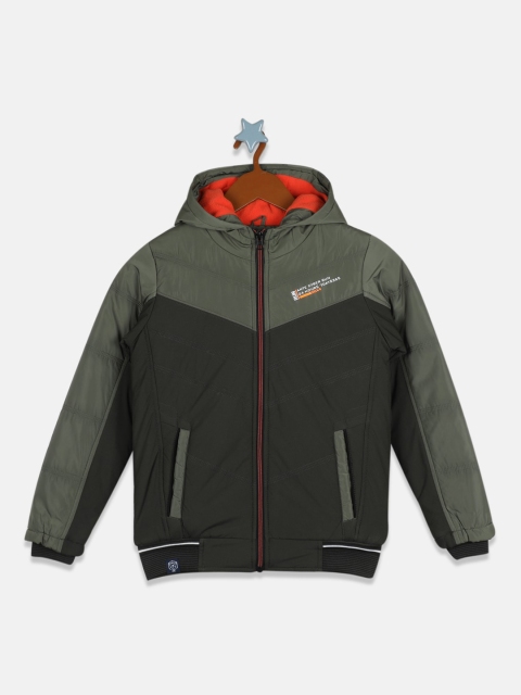 

Monte Carlo Boys Green Colourblocked Lightweight Bomber Jacket