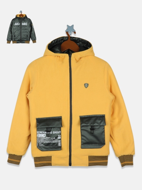 

Monte Carlo Boys Olive Green Yellow Reversible Padded Jacket