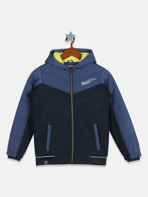 

Monte Carlo Boys Blue & Navy Blue Colourblocked Lightweight Padded Jacket