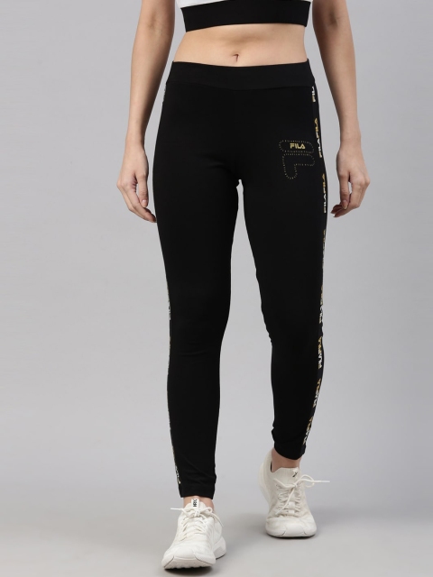 

FILA Women Black Solid Track Pants