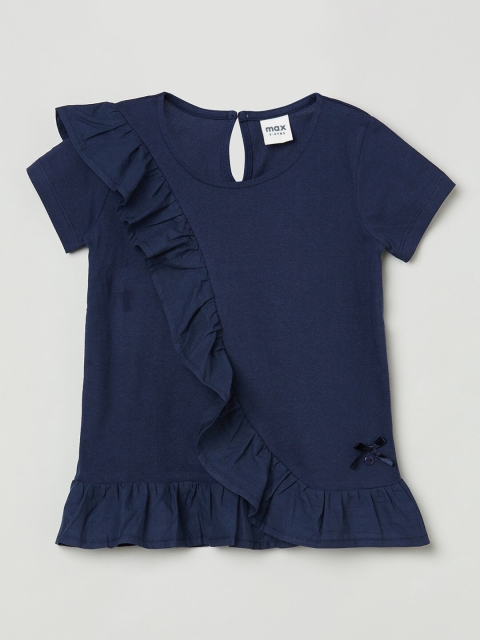 

max Navy Blue Pure Cotton Top