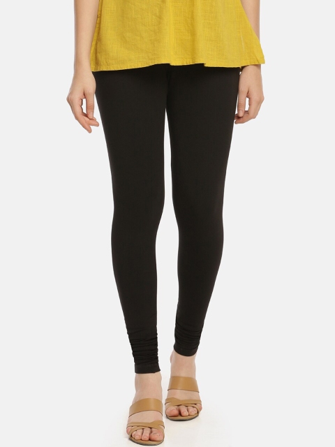 

Zelen Women Black Solid Churidar Leggings