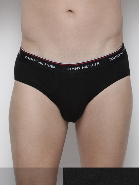 

Tommy Hilfiger Men Black Typography Printed Casual Brief Pack of 3