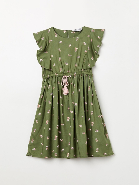 

Fame Forever by Lifestyle Girls Olive Green Printed Dress