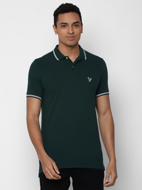 

AMERICAN EAGLE OUTFITTERS Men Green Polo Collar T-shirt
