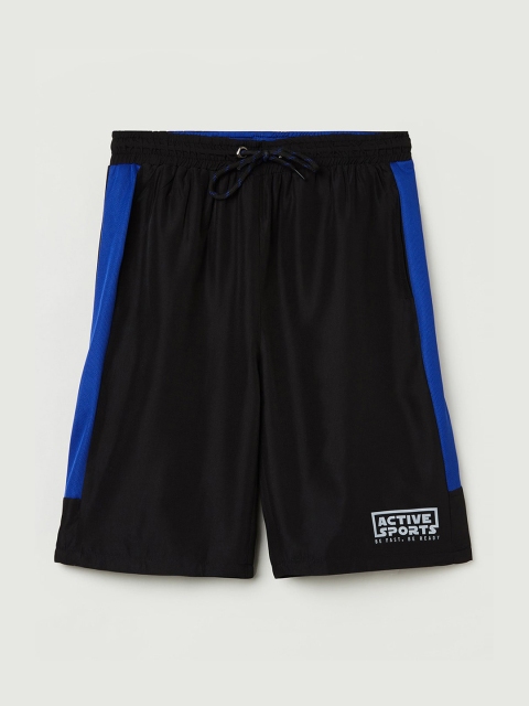 

max Boys Black & Blue Sports Shorts