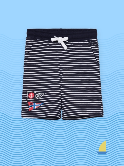 

max Boys Navy Blue Striped Shorts
