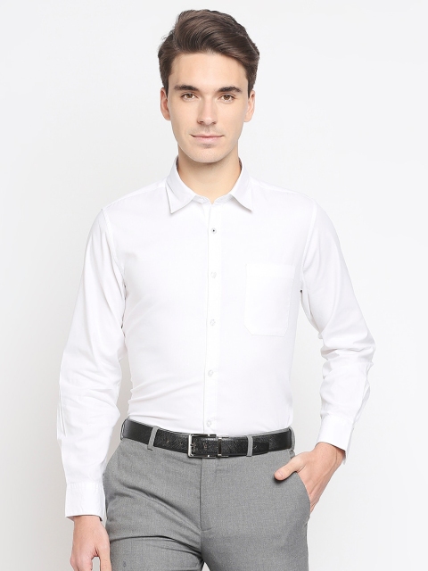 

Solemio Men White Formal Shirt