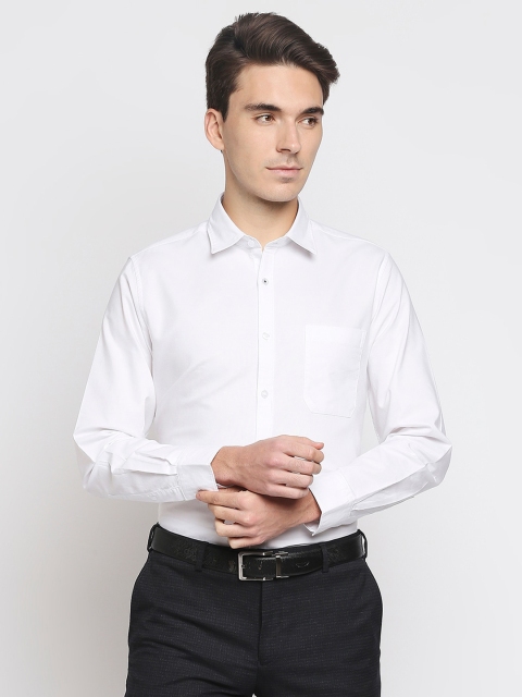

Solemio Men White Solid Formal Shirt