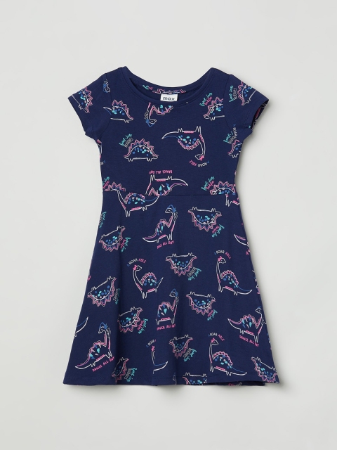 

max Navy Blue Velvet A-Line Dress