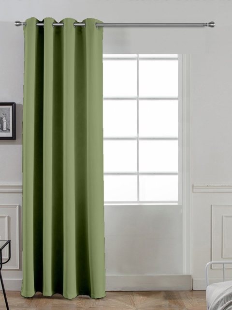 

Divine Casa Green Black Out Satin Door Curtain