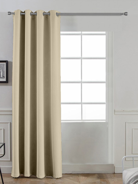 

Divine Casa Beige Satin Black Out Door Curtain