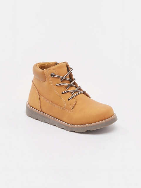 

shoexpress Boys Camel Brown PU Flat Boots