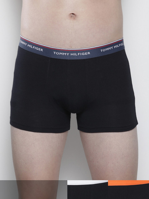 

Tommy Hilfiger Men Pack of Three Navy Blue Solid Trunks
