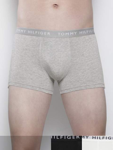 

Tommy Hilfiger Men Pack of Three Solid Trunks, Grey melange