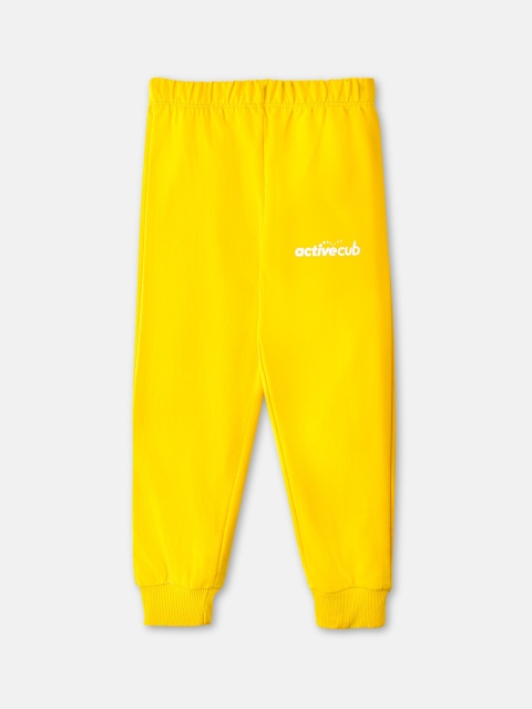

Cuddles for Cubs Kids Yellow Solid Cotton Joggers