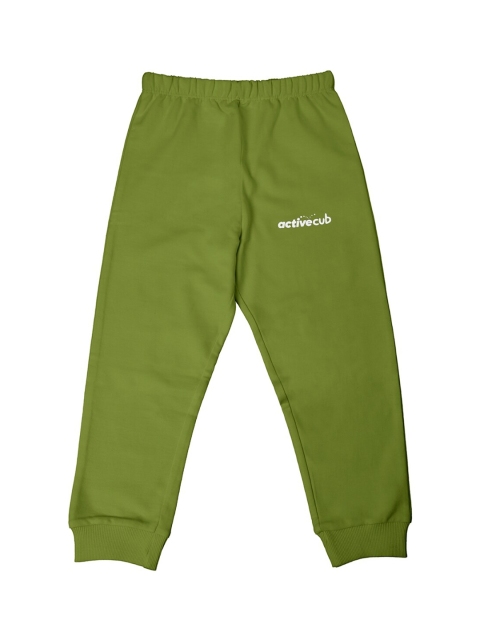 

Cuddles for Cubs Kids Green Solid Cotton Joggers