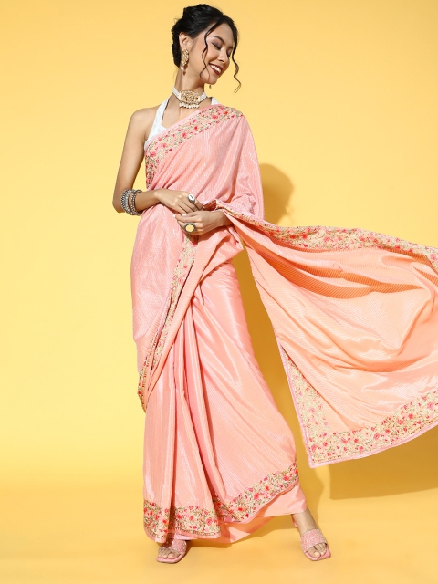 

Chhabra 555 Pink Saree