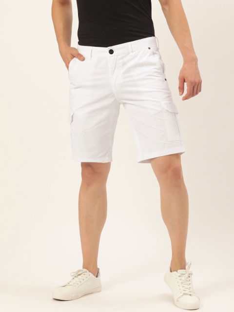 

IVOC Men White Slim Fit Cargo Shorts