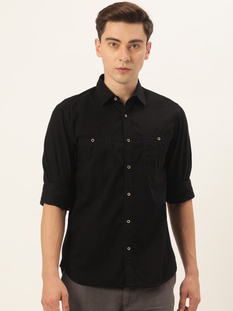 

IVOC Men Black Solid Casual Shirt