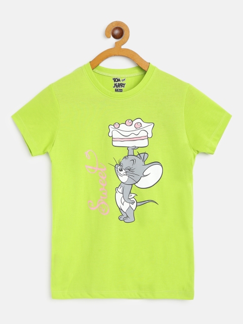

Eteenz Girls Green & Grey Cotton Jerry Printed T-shirt