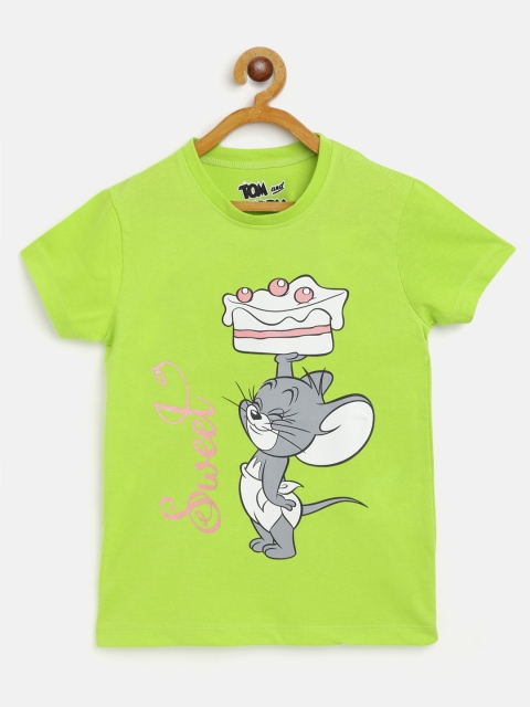 

Eteenz Girls Green & Grey Cotton Jerry Print T-shirt