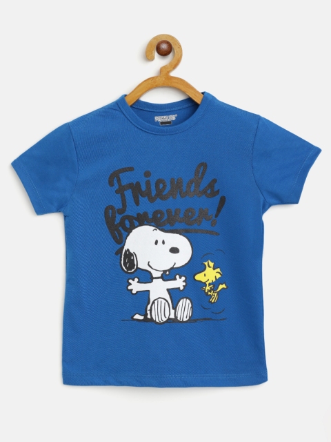 

Eteenz Girls Blue & White Cotton Snoopy Printed T-shirt