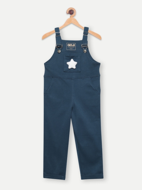 

GOJI Girls Navy Blue Solid Dungarees