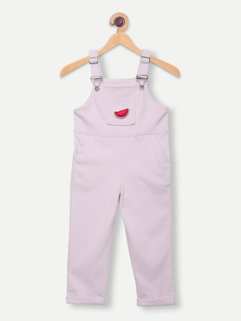 

GOJI Girls Lavender Solid Straight-Leg Dungarees