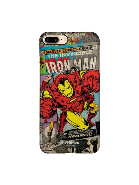 

CelfieDesign Multicolored Comic Ironman iPhone 8 plus Sleek Back Case, Multi