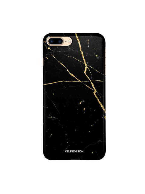 

CelfieDesign Black & Gold Marble Black Onyx iPhone 8 Plus Slim Back Case