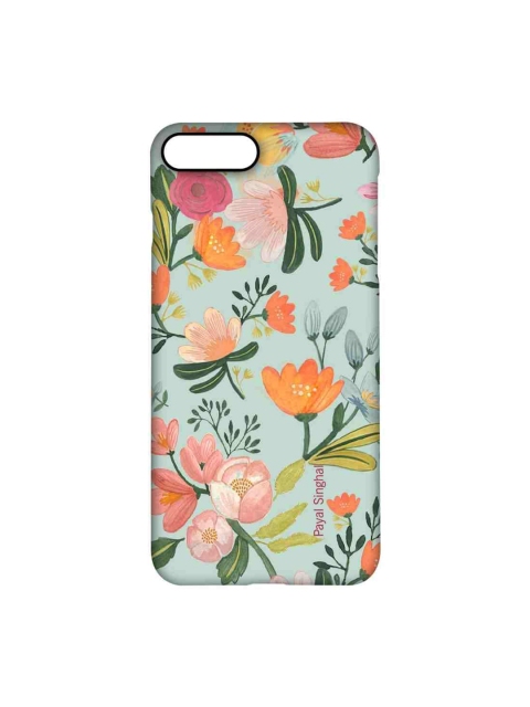 

CelfieDesign Green & Pink Payal Singhal Aqua Handpainted Flower iPhone 8 plus Sleek Back Case