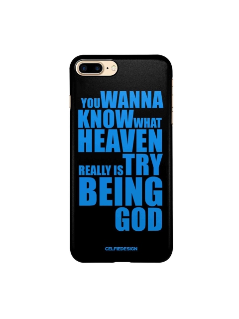 

CelfieDesign Black & Blue Try Being God Black iPhone 8 Plus Slim Back Case