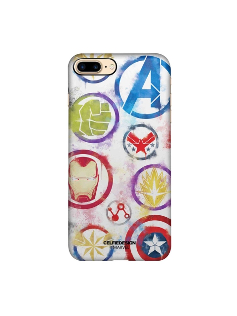 

CelfieDesign White & Blue Avengers Icons Graffiti iPhone 8 Plus Slim Back Case