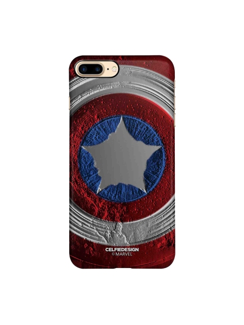 

CelfieDesign Red & White Stoned Shield iPhone 8 Plus Slim Back Case
