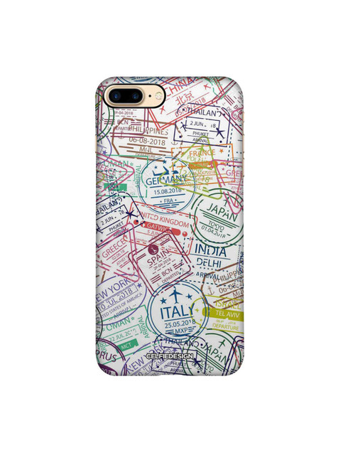 

CelfieDesign White & Red Immigration Stamps Classic iPhone 8 Plus Slim Back Case
