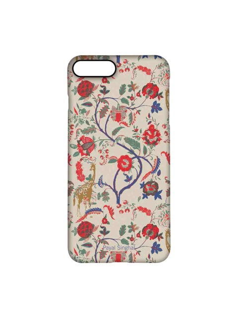 

CelfieDesign Beige & Red Floral Printed Plastic iPhone 8 Plus Back Case