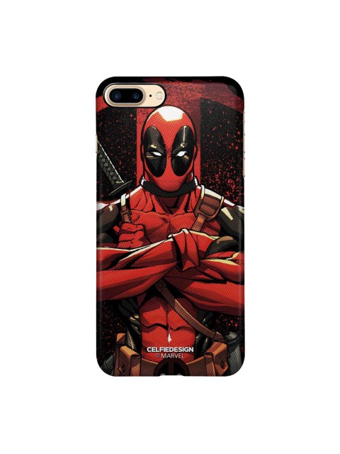 

CelfieDesign Red & Black Deadpool Stance iPhone 8 Plus Slim Back Case