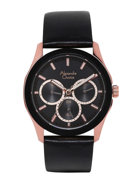 

Alexandre Christie Women Black Dial & Black Leather Straps Analogue Watch 2968BFLRGBA