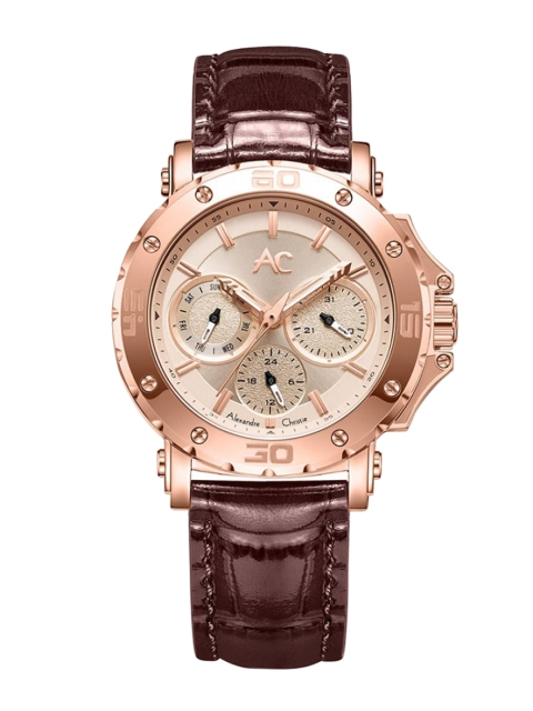 

Alexandre Christie Women Beige Dial & Brown Leather Straps Analogue Watch 9205BFLRGLNBO