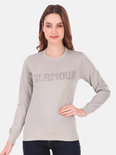 

GOJI Women Grey Printed Sweatshirt
