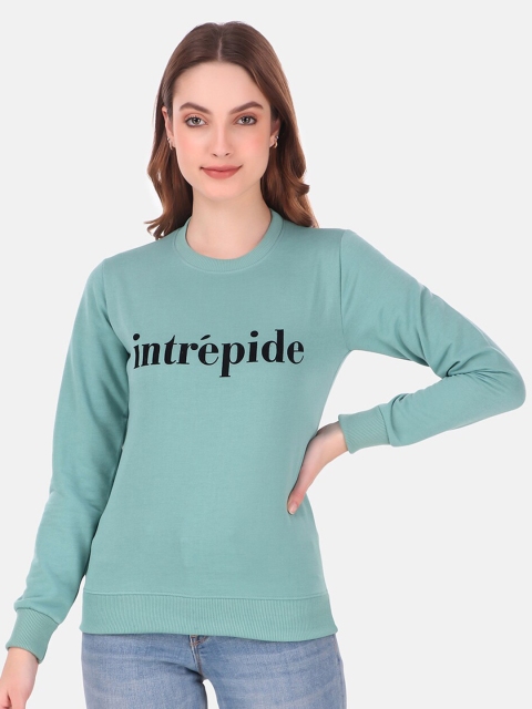 

GOJI Women Sea Green Printed Sweatshirt