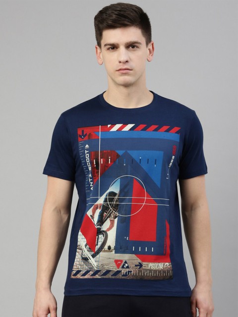 

Proline Men Blue Printed T-shirt