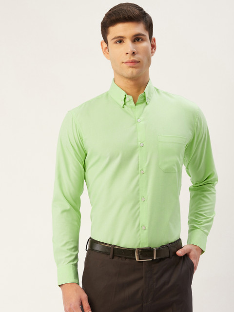 

JAINISH Men Light Green Comfort Regular Fit Solid Opaque Formal Shirt with Chest Pocket