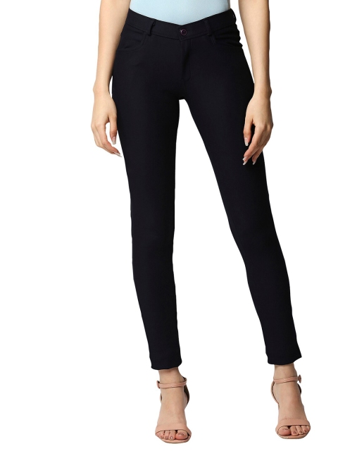 

fungus Women Navy Blue Slim Fit Solid Jeggings