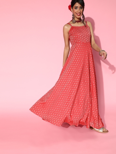 

Luni Women Gorgeous Red Ethnic Motifs Festive Gown