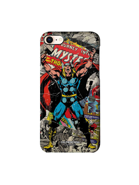 

CelfieDesign Grey & Red Printed Plastic iPhone 8 Back Case