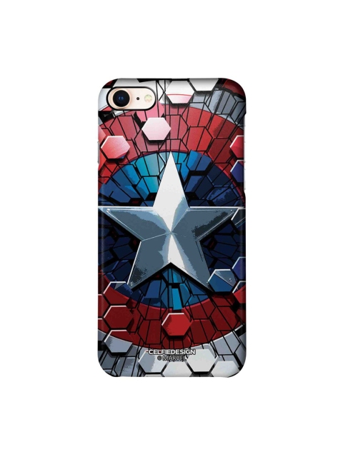 

CelfieDesign Maroon & Blue Hex Shield Printed Plastic iPhone 8 Back Case