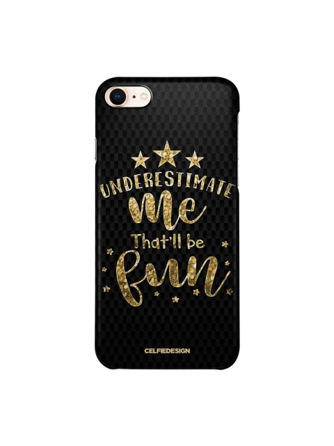 

CelfieDesign Black & Gold Toned Typography Printed iPhone 8 Slim Back Case