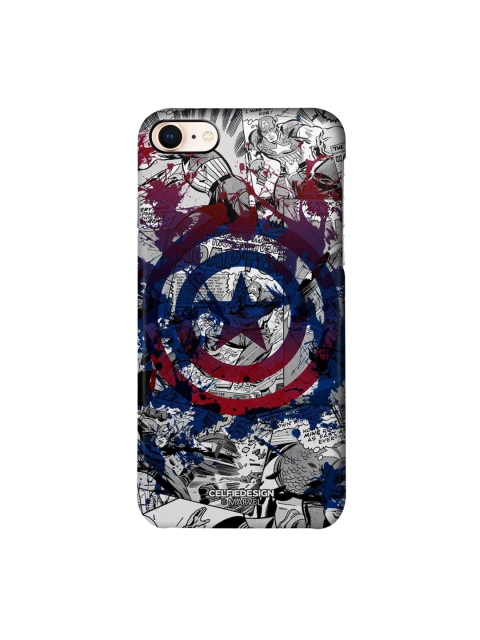 

CelfieDesign White & Red Splash Out Shield iPhone 8 Slim Back Case